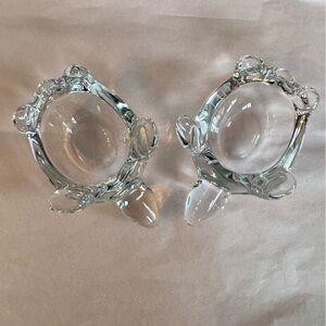 Glass turtle bowl decorative figurines - Set of 2